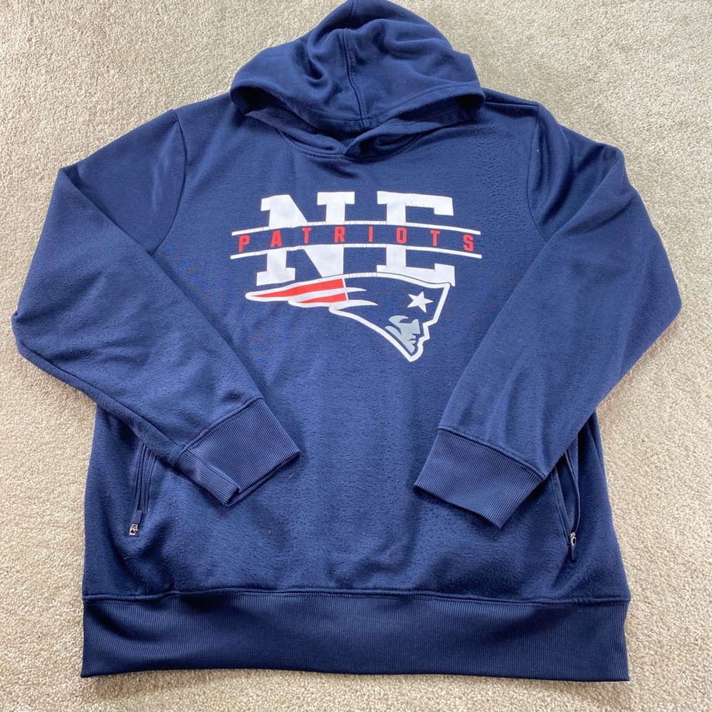 NFL‎ Team Apparel New England Patriots Sweatshirt Mens Medium Navy Blue Hoodie